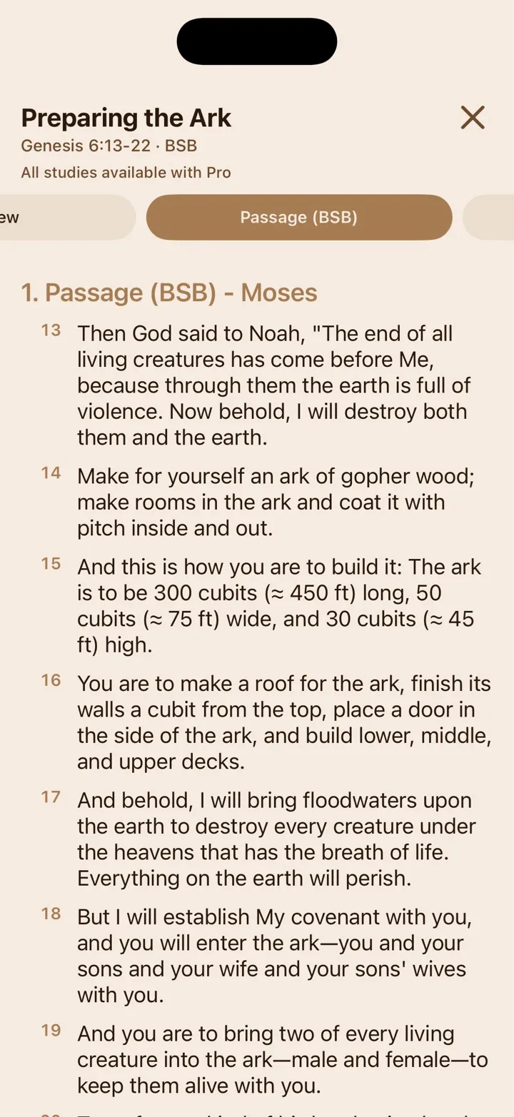 A study passage where biblical measurements include modern conversions.